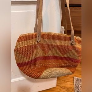 Vintage sisal woven market bag